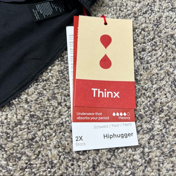 NWT THINX Hiphugger Black Heavy Period Underwear - Picture 2 of 3